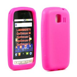 LG Optimus M MS690 670 Silicon Soft Case (Hot Pink)
